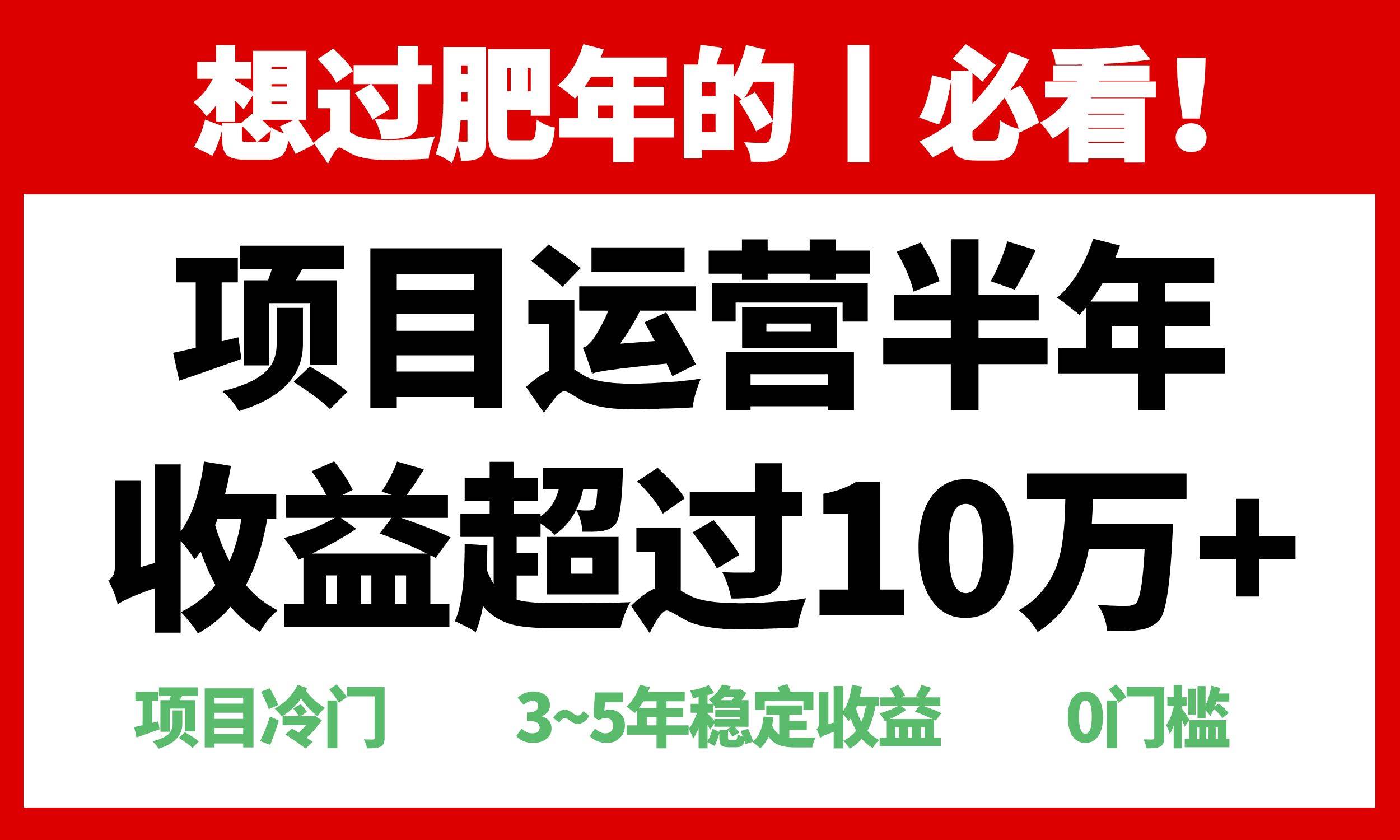 （13663期）年前过肥年的必看的超冷门项目，半年收益超过10万+，-虫2小屋