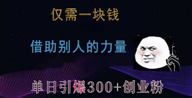 仅需一块钱，借助别人的力量，单日引爆300+创业粉、兼职粉【揭秘】-虫2小屋