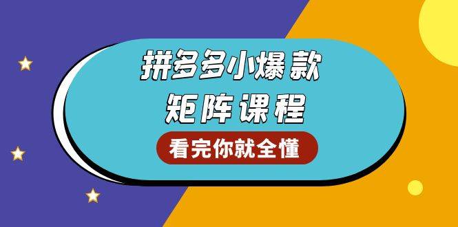 （13699期）拼多多爆款矩阵课程：教你测出店铺爆款，优化销量，提升GMV，打造爆款群-虫2小屋
