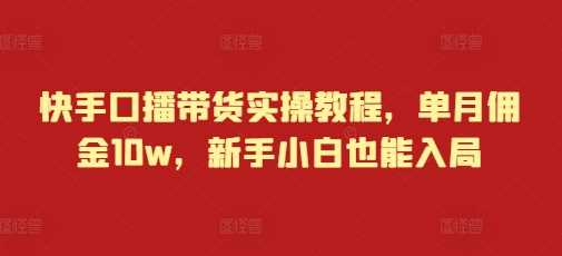 快手口播带货实操教程，单月佣金10w，新手小白也能入局-虫2小屋