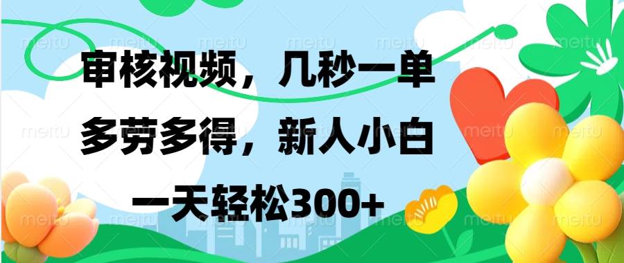 （13719期）视频审核，新手可做，多劳多得，新人小白一天轻松300+-虫2小屋