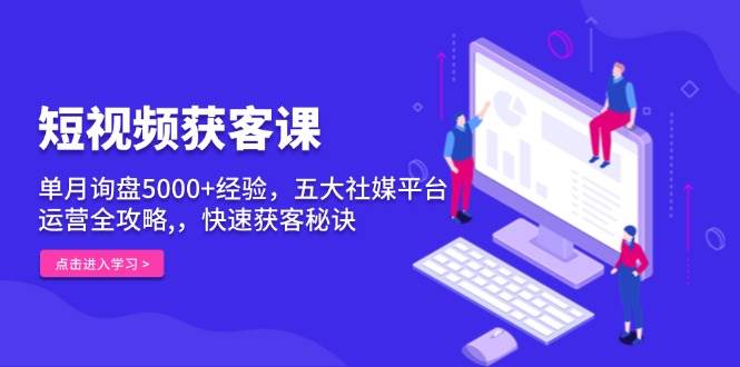 （13715期）短视频获客课，单月询盘5000+经验，五大社媒平台运营全攻略,，快速获客…-虫2小屋