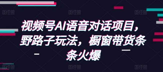 视频号AI语音对话项目，野路子玩法，橱窗带货条条火爆-虫2小屋