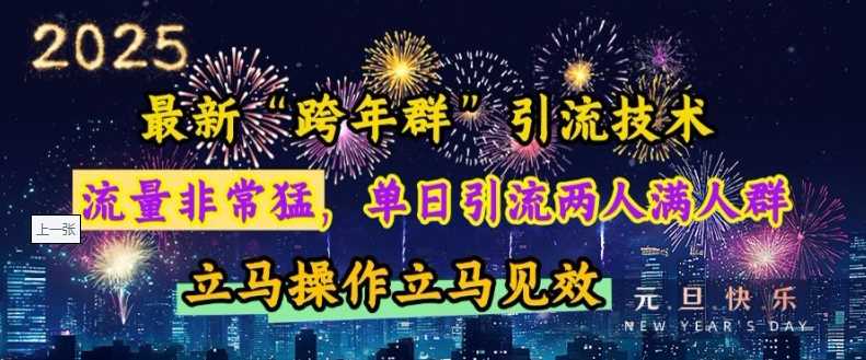 最新“跨年群”引流，流量非常猛，单日引流两人满人群，立马操作立马见效【揭秘】-虫2小屋