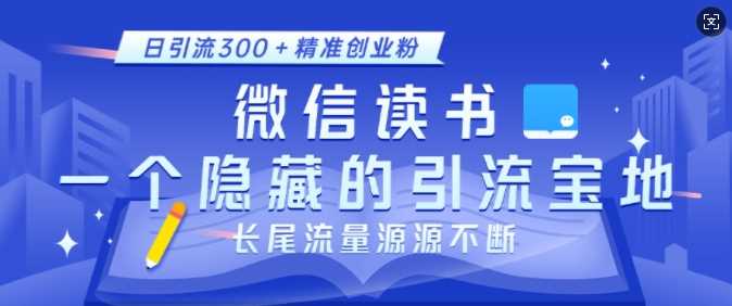 微信读书，一个隐藏的引流宝地，不为人知的小众打法，日引流300+精准创业粉，长尾流量源源不断-虫2小屋