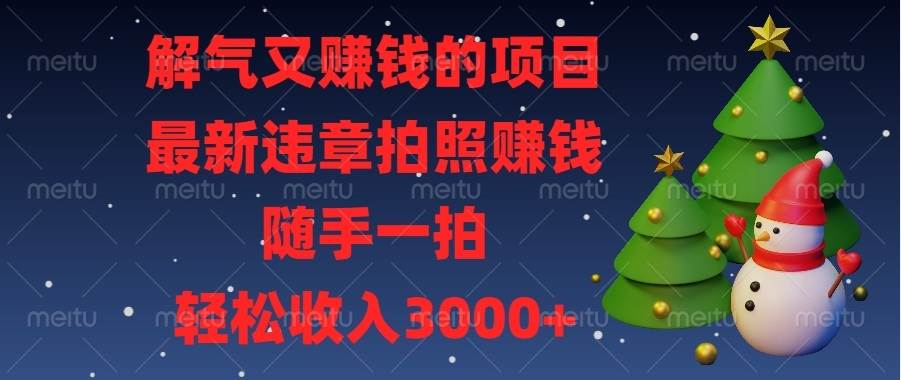 （13804期）解气又赚钱的项目，最新违章拍照赚钱，随手一拍，轻松收入3000+-虫2小屋