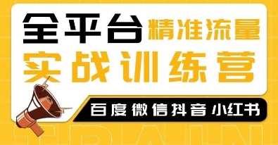 全平台精准流量实战训练营，百度微信抖音小红书SEO引流教程-虫2小屋