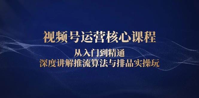 （13863期）视频号运营核心课程，从入门到精通，深度讲解推流算法与排品实操玩-虫2小屋