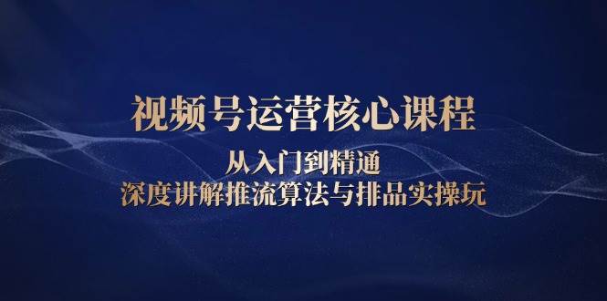 视频号运营核心课程，从入门到精通，深度讲解推流算法与排品实操玩-虫2站点