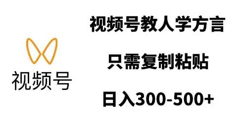 视频号教人学方言，只需复制粘贴，日入多张-虫2小屋