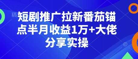 短剧推广拉新番茄锚点半月收益1万+大佬分享实操-虫2小屋