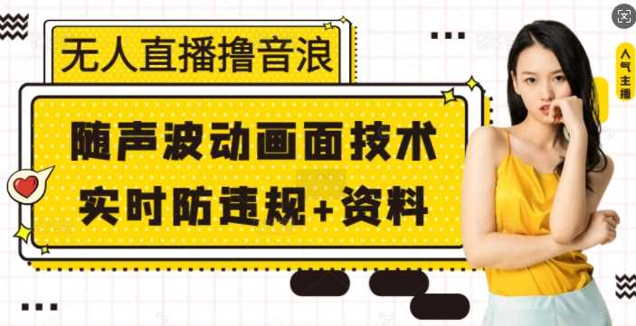 无人直播撸音浪+随声波动画面技术+实时防违规+资料【揭秘】-虫2小屋