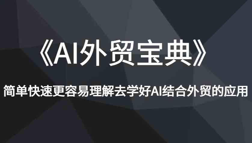 《AI外贸宝典》简单快速更容易理解去学好AI结合外贸的应用-虫2站点