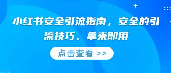 小红书安全引流指南，安全的引流技巧，拿来即用-虫2小屋