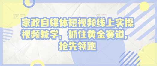 家政自媒体短视频线上实操视频教学，抓住黄金赛道，抢先领跑!-虫2小屋