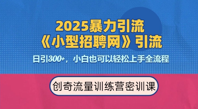 2025最新暴力引流方法，招聘平台一天引流300+，日变现多张，专业人士力荐-虫2小屋