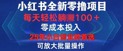 小红书全新纯零撸项目，只要有号就能玩，可放大批量操作，轻松日入100+【揭秘】-虫2小屋