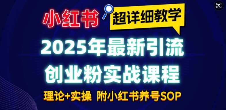 2025年最新小红书引流创业粉实战课程【超详细教学】小白轻松上手，月入1W+，附小红书养号SOP-虫2小屋