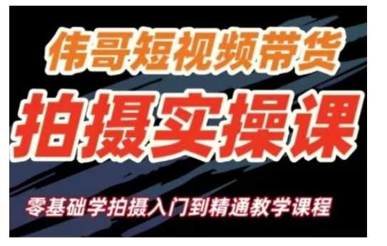 短视频带货拍摄实操课，零基础学拍摄入门到精通教学-虫2小屋