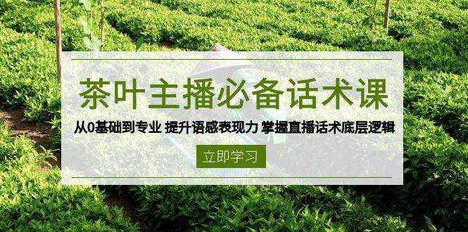 茶叶主播必备话术课 从0基础到专业 提升语感表现力 掌握直播话术底层逻辑-虫2站点