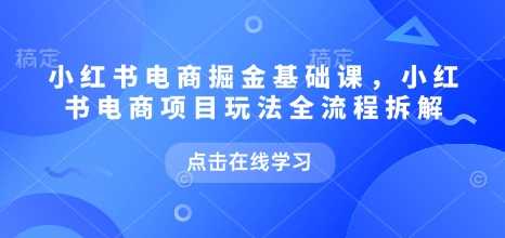 小红书电商掘金课，小红书电商项目玩法全流程拆解-虫2小屋