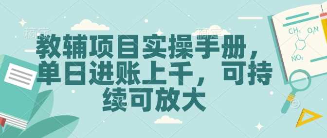 教辅项目实操手册，单日进账上千，可持续可放大-虫2站点