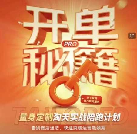 淘宝开单秘籍PRO，量身定制淘天实战陪跑计划，告别做店迷茫、快速突破运营瓶颈期-虫2站点