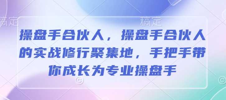 操盘手合伙人，操盘手合伙人的实战修行聚集地，手把手带你成长为专业操盘手-虫2站点