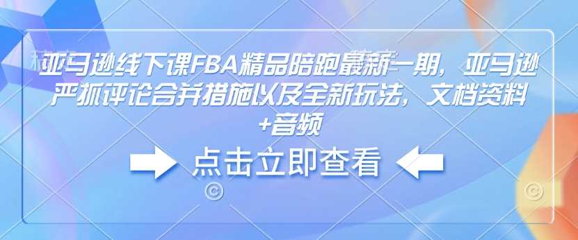 亚马逊线下课FBA精品陪跑最新一期，亚马逊严抓评论合并措施以及全新玩法，文档资料+音频-虫2站点