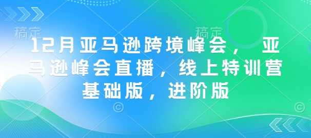 12月亚马逊跨境峰会， 亚马逊峰会直播，线上特训营基础版，进阶版-虫2小屋