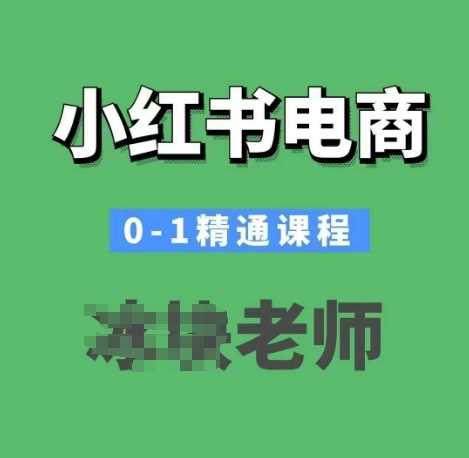 小红书电商0-1精通课程，小红书开店必学课程-虫2小屋