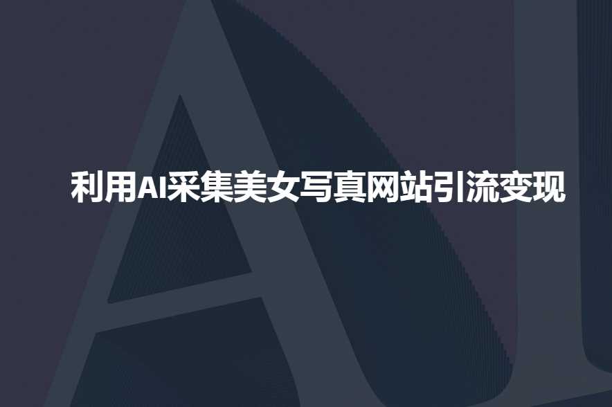 利用AI采集美女写真网站引流变现，引流嘎嘎的-虫2小屋