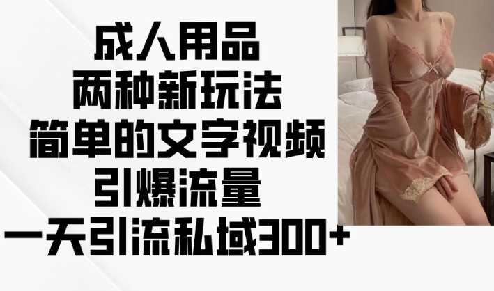 成人用品两种新玩法，简单的文字视频引爆流量，一天引流私域300+-虫2小屋