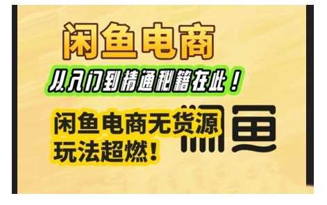 闲鱼电商实战课，从入门到精通秘籍在此，闲鱼电商无货源玩法超燃!-虫2小屋