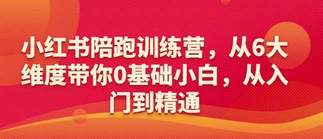 小红书陪跑训练营，从6大维度带你0基础小白，从入门到精通-虫2小屋