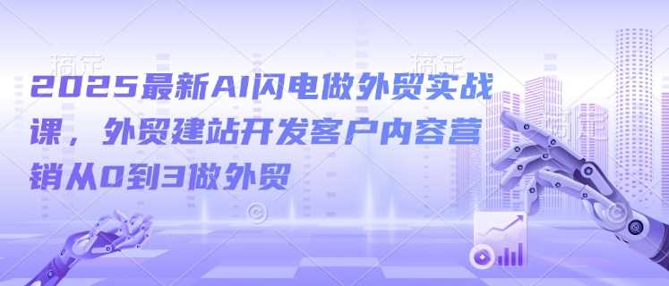 2025最新AI闪电做外贸实战课，外贸建站开发客户内容营销从0到3做外贸-虫2小屋