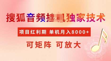 全网首发搜狐音频挂JI独家技术，项目红利期，可矩阵可放大，稳定月入8k【揭秘】-虫2小屋