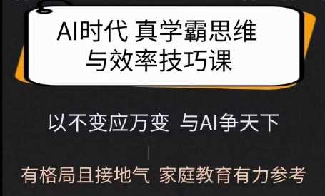 Ai时代真学霸思维与学习方法课，有格局且接地气，家庭教育有力参考-虫2小屋