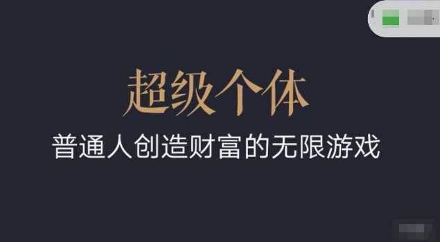 超级个体2024-2025翻盘指南，普通人创造财富的无限游戏-虫2小屋