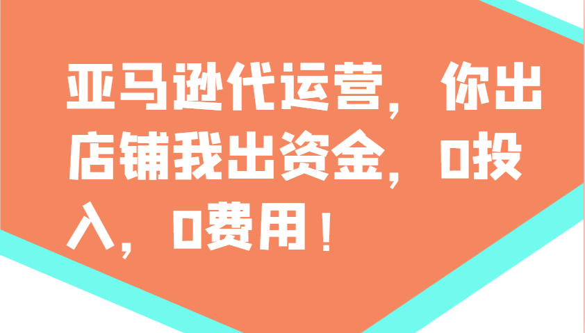 亚马逊代运营，你出店铺我出资金，0投入，0费用，无责任每天300分红，赢亏我承担-虫2小屋