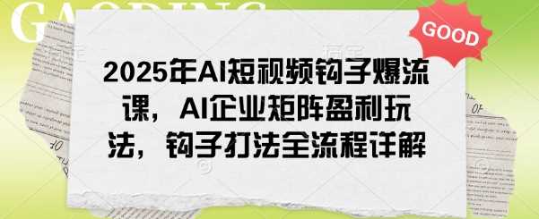 2025年AI短视频钩子爆流课，AI企业矩阵盈利玩法，钩子打法全流程详解-虫2小屋