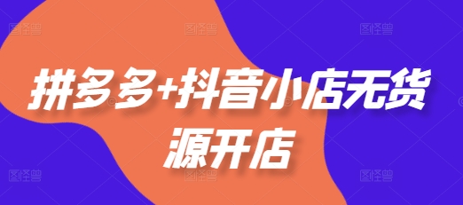 拼多多+抖音小店无货源开店，包括：选品、运营、基础、付费推广、爆款案例等(更新25年2月)-虫2小屋