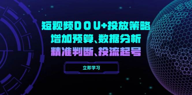短视频DOU+投放策略，增加预算、数据分析、精准判断，投流起号-虫2小屋