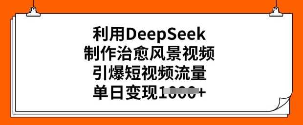 利用DeepSeek制作治愈风景视频，引爆短视频流量，单日变现多张-虫2小屋