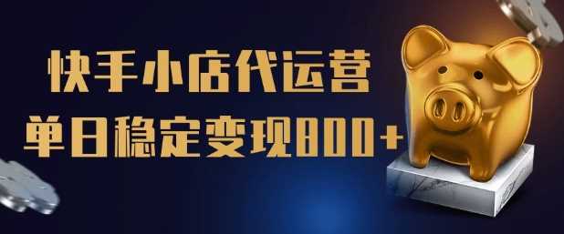 【快手小店代运营】限时托管计划，全程喂饭，单日稳定变现5张【揭秘】-虫2小屋