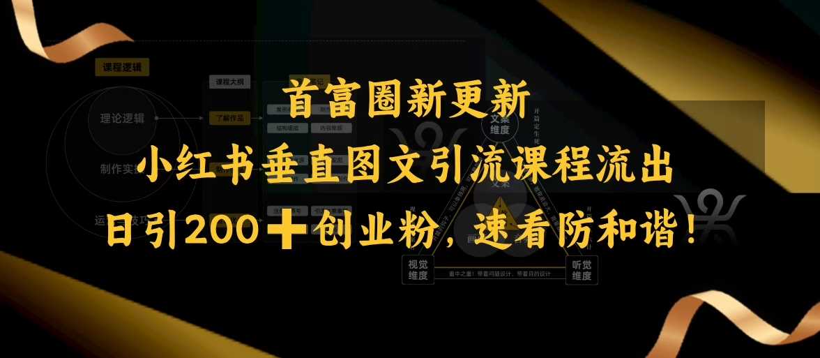 小红书垂直图文引流课程流出，日引200+创业粉，速看防和谐-虫2小屋