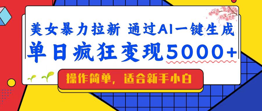 （14347期）美女暴力拉新，通过AI一键生成，单日疯狂变现5000+，纯小白一学就会！-虫2小屋