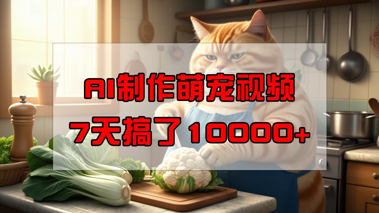 靠AI制作萌宠视频，7天搞了1万+，操作简单门槛低，有手机就行-虫2小屋