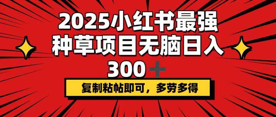 （14375期）2025小红书最强种草项目，无脑日入300+，复制粘帖即可，多劳多得-虫2小屋