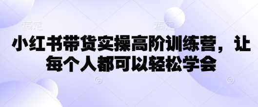 小红书带货实操高阶训练营，让每个人都可以轻松学会-虫2小屋